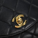 CHANEL Matelasse Chain Backpack Lamb Skin Black Gold Tone CC Auth BA14567M-23