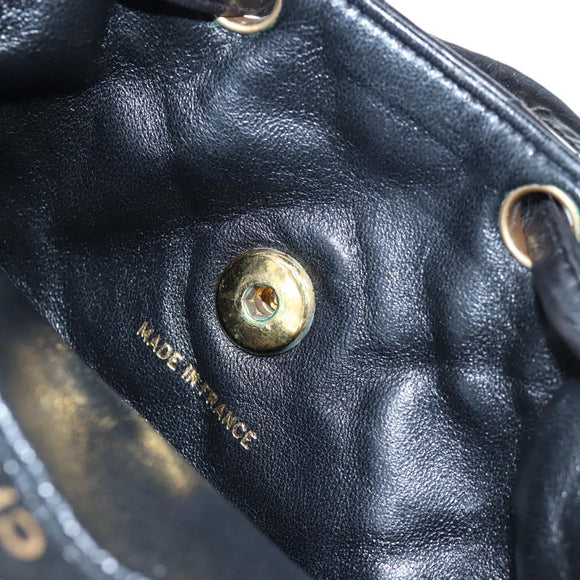 CHANEL Matelasse Chain Backpack Lamb Skin Black Gold Tone CC Auth BA14567M