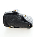 CHANEL Matelasse Chain Backpack Lamb Skin Black Gold Tone CC Auth BA14567M-5