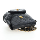 CHANEL Matelasse Chain Backpack Lamb Skin Black Gold Tone CC Auth BA14567M-6