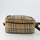 Burberrys Nova Check Shoulder Bag Canvas Beige Gold Tone Auth BA14568-5
