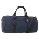 GUCCI Boston Bag Canvas 2way Navy Gold Tone 012 123 0254 Auth BA14569-1