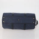 GUCCI Boston Bag Canvas 2way Navy Gold Tone 012 123 0254 Auth BA14569-11