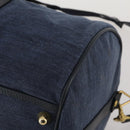 GUCCI Boston Bag Canvas 2way Navy Gold Tone 012 123 0254 Auth BA14569-12