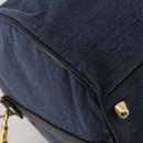 GUCCI Boston Bag Canvas 2way Navy Gold Tone 012 123 0254 Auth BA14569-15