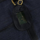 GUCCI Boston Bag Canvas 2way Navy Gold Tone 012 123 0254 Auth BA14569-17