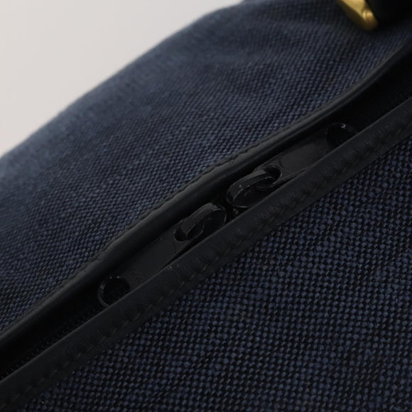 GUCCI Boston Bag Canvas 2way Navy Gold Tone 012 123 0254 Auth BA14569