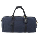 GUCCI Boston Bag Canvas 2way Navy Gold Tone 012 123 0254 Auth BA14569-2