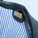 GUCCI Boston Bag Canvas 2way Navy Gold Tone 012 123 0254 Auth BA14569-23