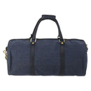GUCCI Boston Bag Canvas 2way Navy Gold Tone 012 123 0254 Auth BA14569-3