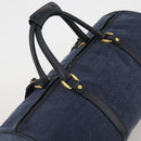 GUCCI Boston Bag Canvas 2way Navy Gold Tone 012 123 0254 Auth BA14569-6