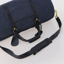 GUCCI Boston Bag Canvas 2way Navy Gold Tone 012 123 0254 Auth BA14569-7
