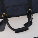 GUCCI Boston Bag Canvas 2way Navy Gold Tone 012 123 0254 Auth BA14569-9