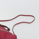 VALENTINO Studs Tote Bag Leather 2way Pink Gold Tone Auth BA14571-14