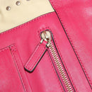 VALENTINO Studs Tote Bag Leather 2way Pink Gold Tone Auth BA14571-23