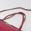 VALENTINO Studs Tote Bag Leather 2way Pink Gold Tone Auth BA14571-8