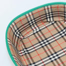 Burberrys Vanity Bag Cosmetic Pouch Leather Green Gold Tone Auth BA14572A-19