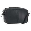 BURBERRY Shoulder Bag Leather Black Silver Auth BA14575-1