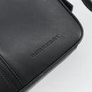 BURBERRY Shoulder Bag Leather Black Silver Auth BA14575-14