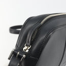BURBERRY Shoulder Bag Leather Black Silver Auth BA14575-15