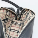 BURBERRY Shoulder Bag Leather Black Silver Auth BA14575-18