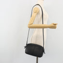 BURBERRY Shoulder Bag Leather Black Silver Auth BA14575-22