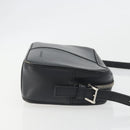 BURBERRY Shoulder Bag Leather Black Silver Auth BA14575-4
