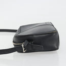 BURBERRY Shoulder Bag Leather Black Silver Auth BA14575-5