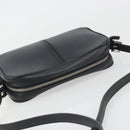 BURBERRY Shoulder Bag Leather Black Silver Auth BA14575-6
