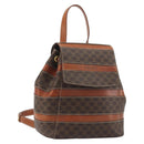 CELINE Macadam Backpack PVC Leather Brown Gold Tone Auth BA14576A-1