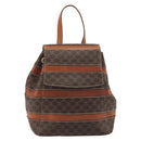 CELINE Macadam Backpack PVC Leather Brown Gold Tone Auth BA14576A-13
