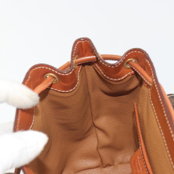 CELINE Macadam Backpack PVC Leather Brown Gold Tone Auth BA14576A