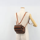 CELINE Macadam Backpack PVC Leather Brown Gold Tone Auth BA14576A-24