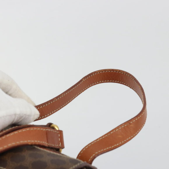 CELINE Macadam Backpack PVC Leather Brown Gold Tone Auth BA14576A