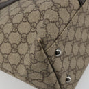 GUCCI GG Supreme Tote Bag PVC Leather Beige Silver 114595 Auth BA14578-16