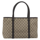 GUCCI GG Supreme Tote Bag PVC Leather Beige Silver 114595 Auth BA14578-2