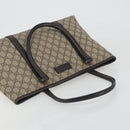 GUCCI GG Supreme Tote Bag PVC Leather Beige Silver 114595 Auth BA14578-6