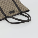 GUCCI GG Supreme Tote Bag PVC Leather Beige Silver 114595 Auth BA14578-7