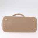 BVLGARI Hand Bag Leather 2way Beige Gold Tone Auth BA14579A-5