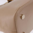 BVLGARI Hand Bag Leather 2way Beige Gold Tone Auth BA14579A-9