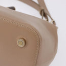 BVLGARI Hand Bag Leather 2way Beige Gold Tone Auth BA14579A-16