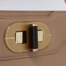 BVLGARI Hand Bag Leather 2way Beige Gold Tone Auth BA14579A-19