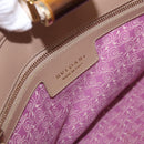 BVLGARI Hand Bag Leather 2way Beige Gold Tone Auth BA14579A-20