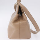 BVLGARI Hand Bag Leather 2way Beige Gold Tone Auth BA14579A-4
