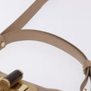 BVLGARI Hand Bag Leather 2way Beige Gold Tone Auth BA14579A-14