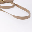 BVLGARI Hand Bag Leather 2way Beige Gold Tone Auth BA14579A-8