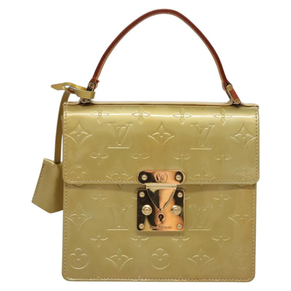 LOUIS VUITTON Monogram Vernis Spring Street Hand Bag Gris M91029 LV Auth BA1458