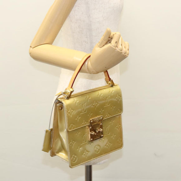 LOUIS VUITTON Monogram Vernis Spring Street Hand Bag Gris M91029 LV Auth BA1458