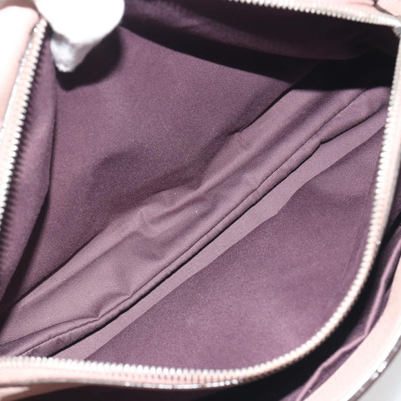 BALLY Shoulder Bag Leather Pink Silver Auth BA14581A