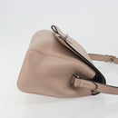 BALLY Shoulder Bag Leather Pink Silver Auth BA14581A-4